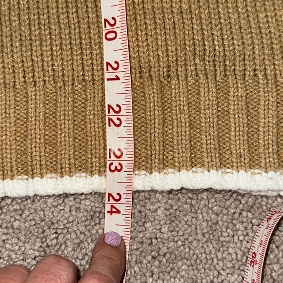 Norton Mcnaughton Ladies Size PL Beige Turtleneck Snowflake Pullover Sweater - Picture 7 of 8